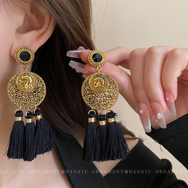 Aiguille d'argent, diamants médiévaux, boucles d'oreilles à pampilles élégantes en forme de figure cerclée, petites polyvalentes et boucles d'oreilles_voghion.com