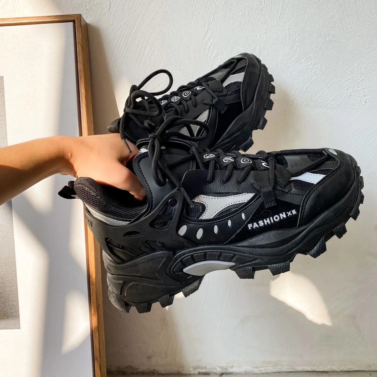 Sneakers alla moda e robuste per uomo, comode scarpe casual da uomo, antiscivolo, scarpe vulcanizzate da uomo, scarpe da tennis con suola spessa, 44_voghion.com