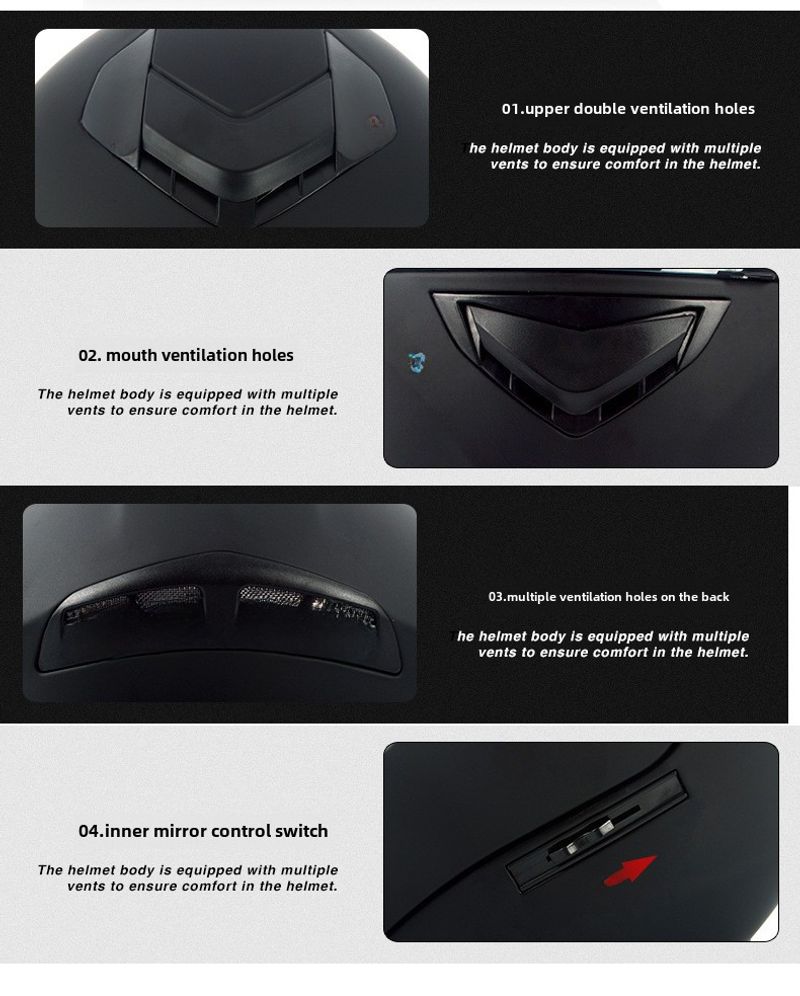 Casque de moto électrique à double lentille pour hommes et femmes, quatre saisons, Bluetooth, tendance et cool_voghion.com