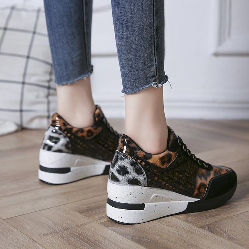SH Wedge Mesh Platform Solid Color Thick Bottom Zipper Vulcanized Shoes for Women's Sneakers atos De Mujer SB152_voghion.com