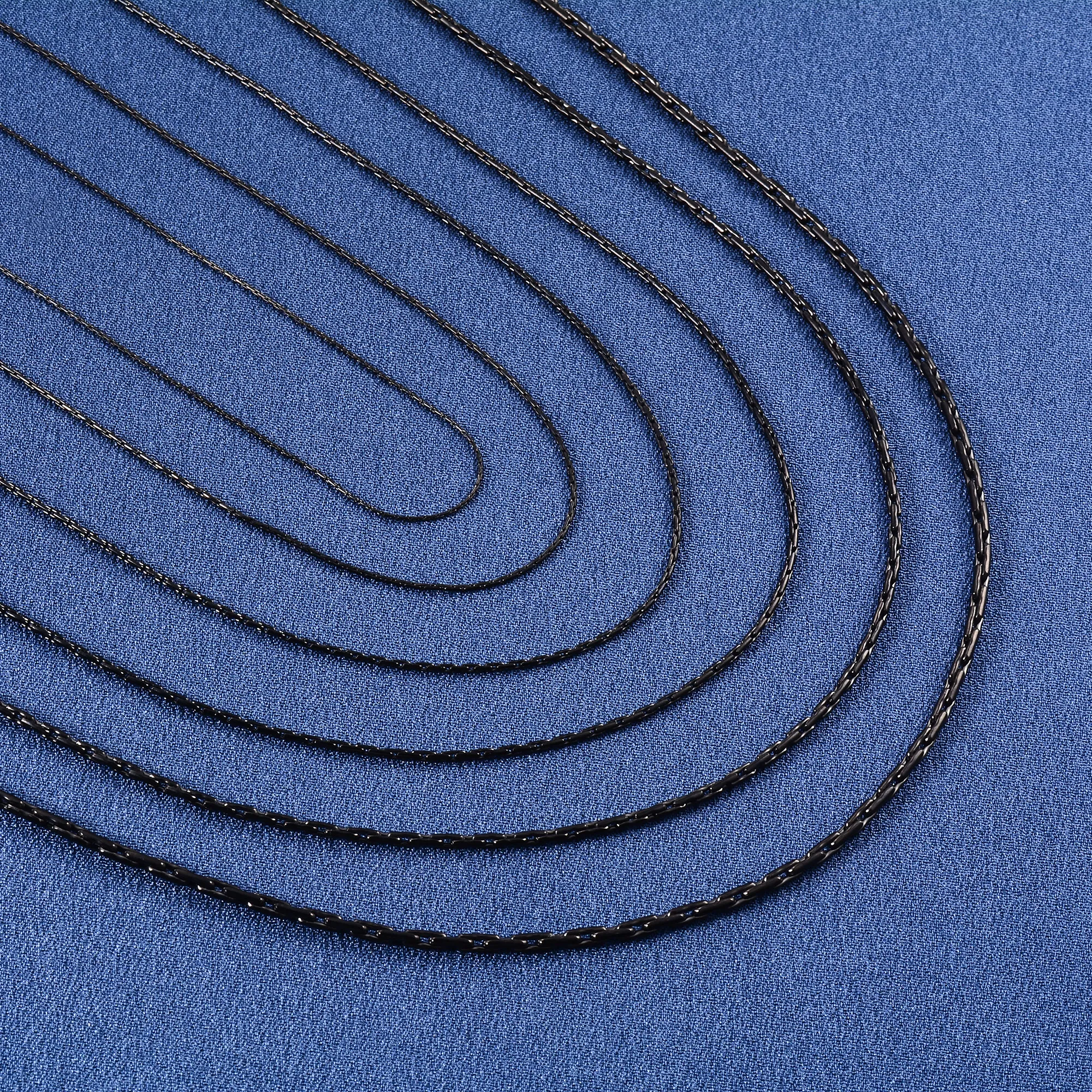 Collana a catena in acciaio inox nero da donna minimalista_voghion.com