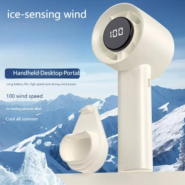 Tragbarer Handventilator Mit Led-anzeige Und Usb-ladefunktion_voghion.com
