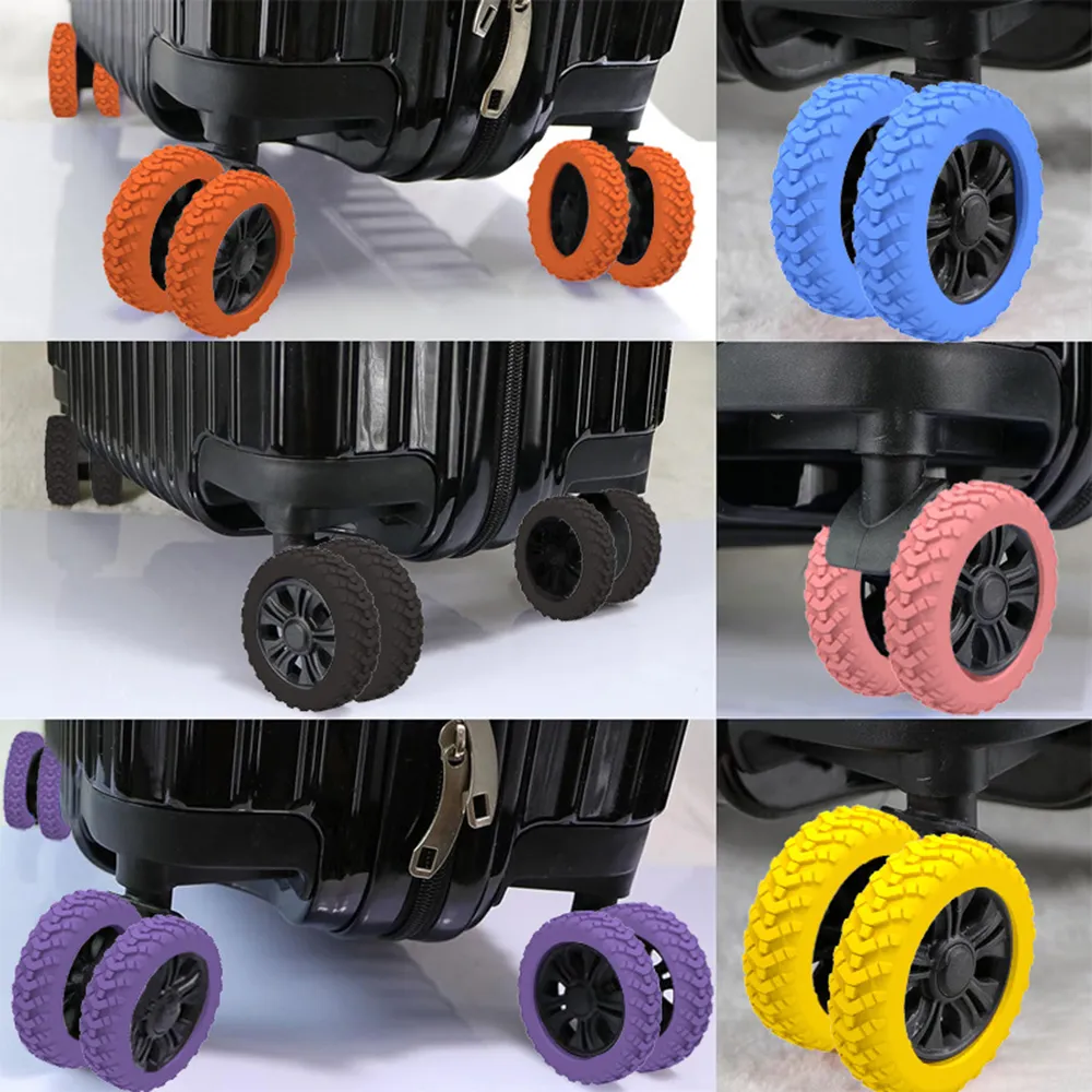 8Pcs Silicone Caster Shoes Lage Covers Silent Wheel Protector Suitcase Reduce Noise Wheels Cover Travel Accessories_voghion.com