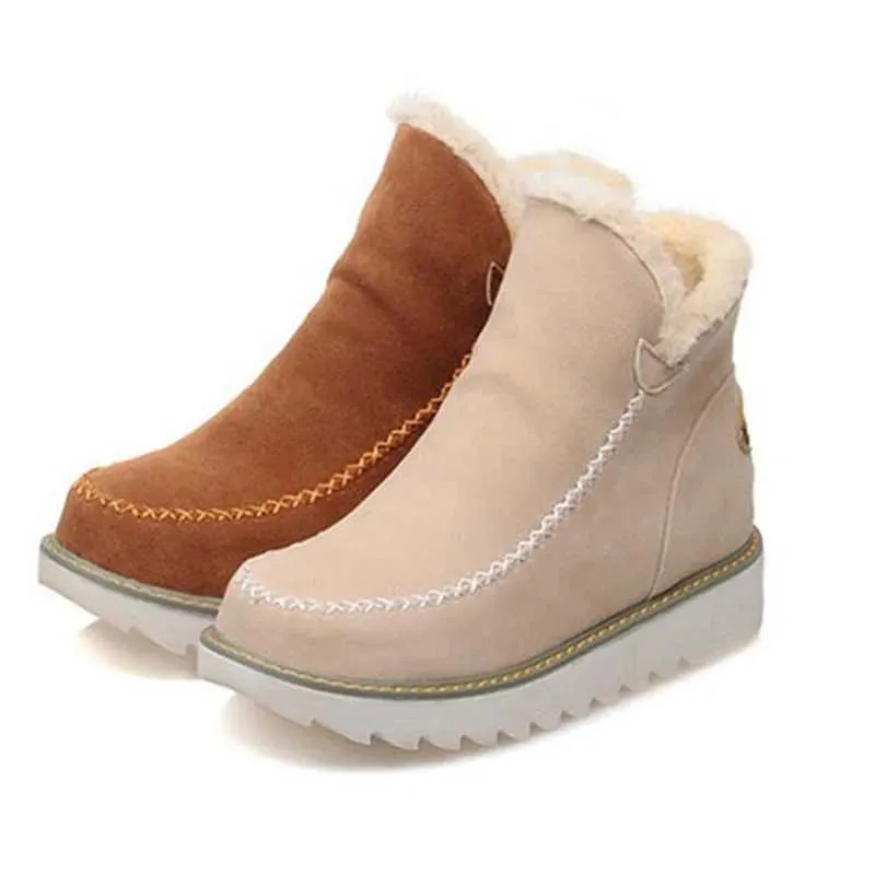 Frau Winter Mode Schnee Casual Leder Baumwolle Damen Stiefel kniehohe stiefel Plattform Schuhe botines mujer XW6.5_voghion.com