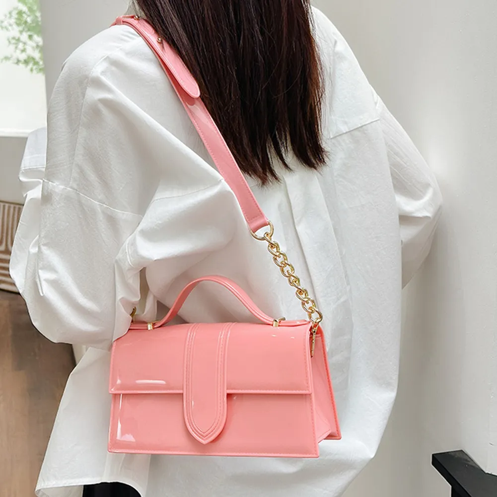 Borsa a tracolla casual da donna, con tracolla regolabile, in pelle verniciata, grande capacità, piccola, estiva, da spiaggia_voghion.com