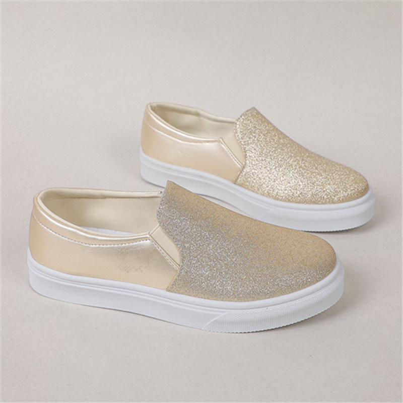 Damenmode große Größe Spleißen Low Top Einzelschuhe Frauen Set Füße faul Slip-On Loafers_voghion.com