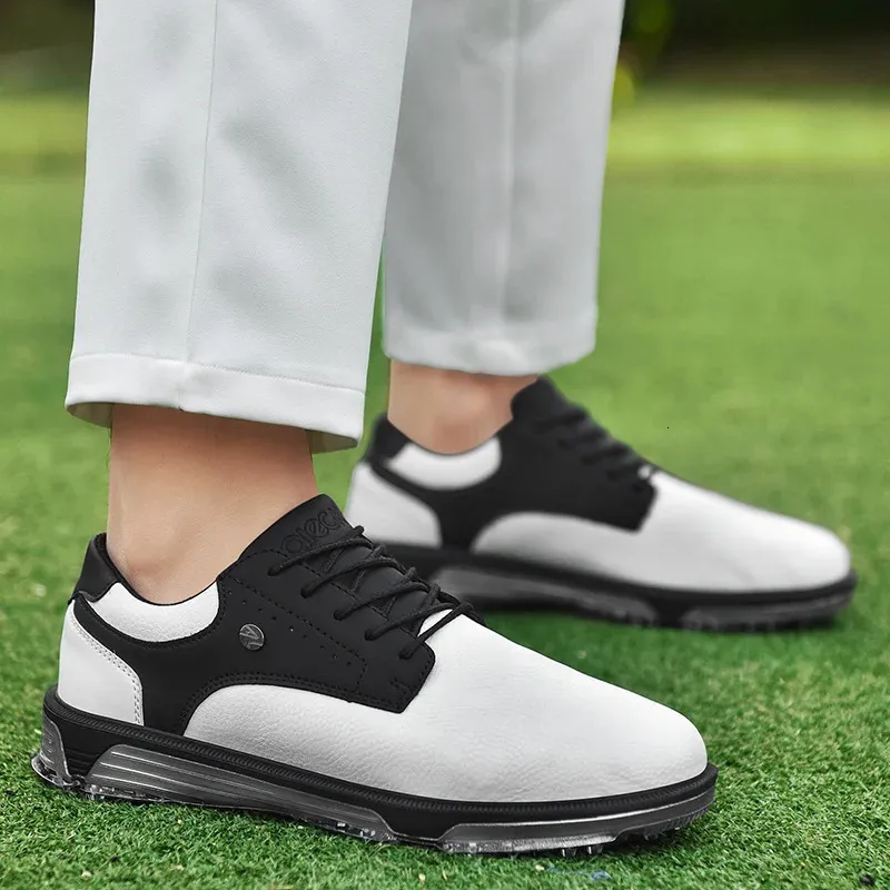 Αδιάβροχα παπούτσια Golfer Sport Man Ankle Golf Sneaker Είδη παπουτσιών γκολφ Παπούτσια γκολφ Αντιολισθητικά άνετα παπούτσια για περπάτημα μαύρο 240_voghion.com