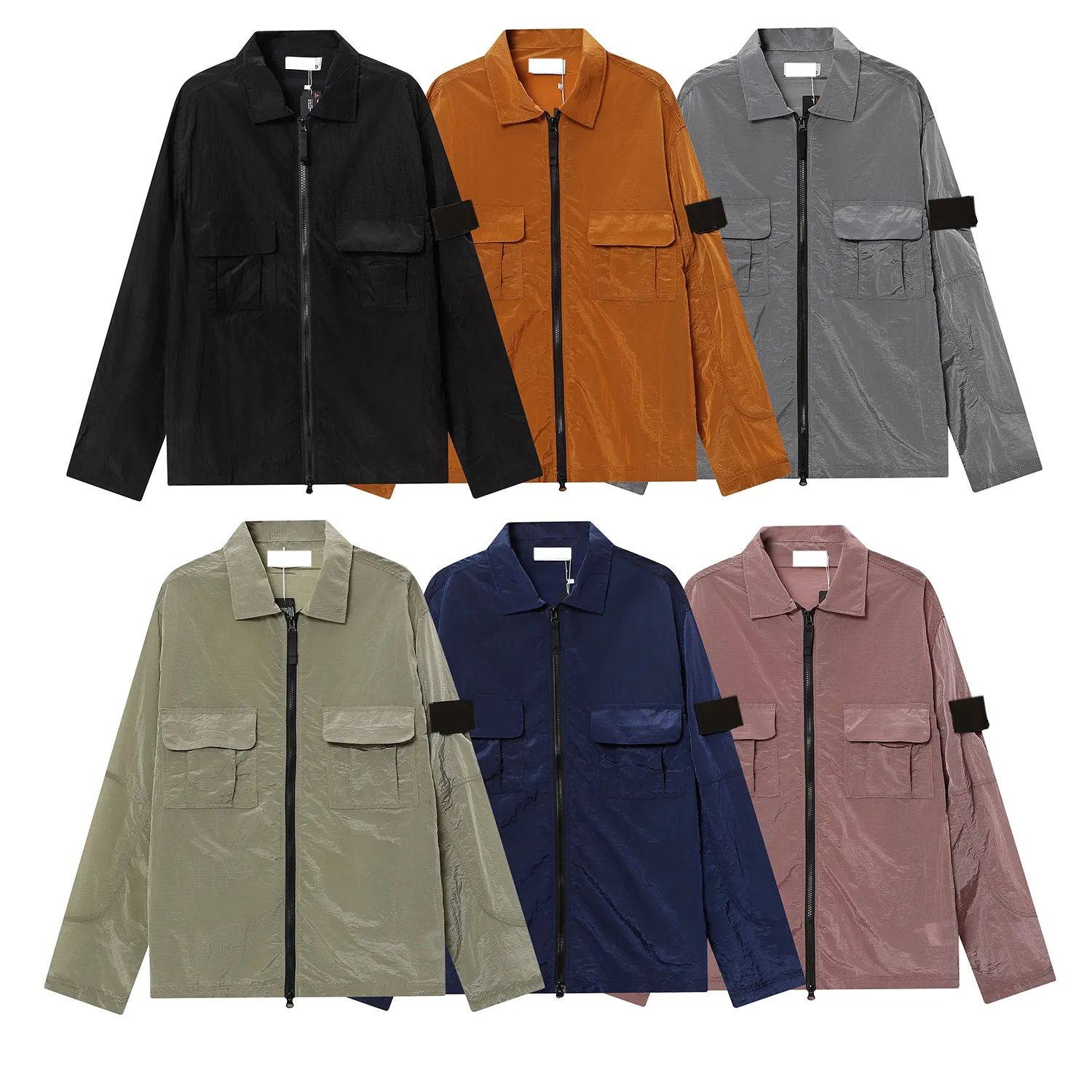 Moške jakne 22ss Topstoney Spring Compass Badge Sleeve Patched Stone ženske moški žep plašč Streetwear Turn Down_voghion.com