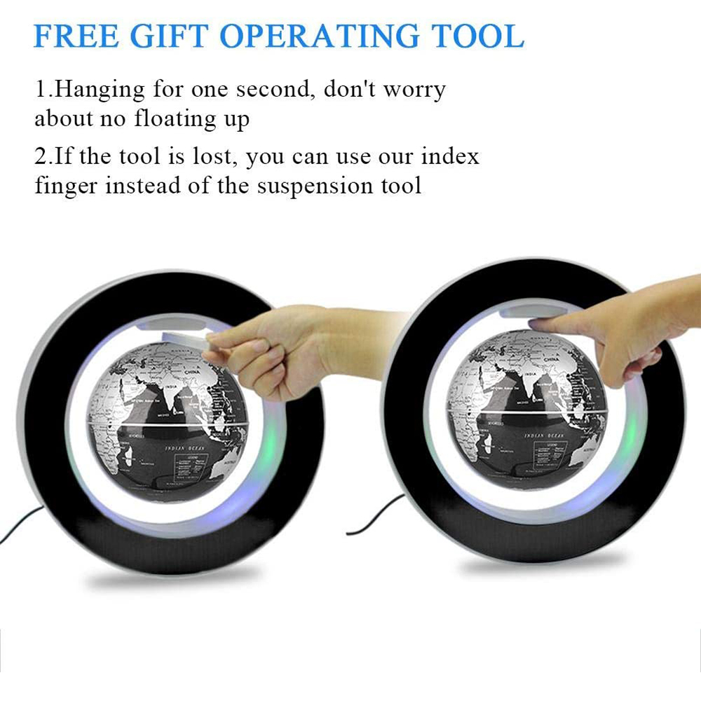 Levitating Lamp Magnetic Levitation Globe LED Rotating Globe Lights Bedside Lights Home Novelty Floating Lamp New Year Gifts_voghion.com
