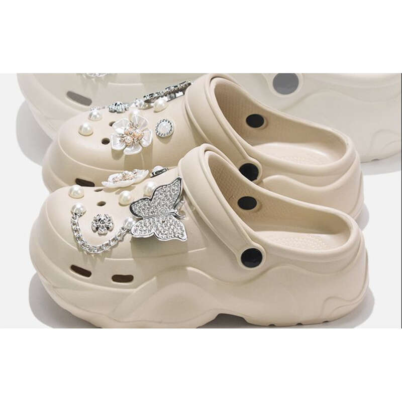 Sommermuster Glitzer EVA Dicke Sohle Loch Schuhe (Damen), Rutschfeste Und Geruchshemmende Strandbekleidung_voghion.com