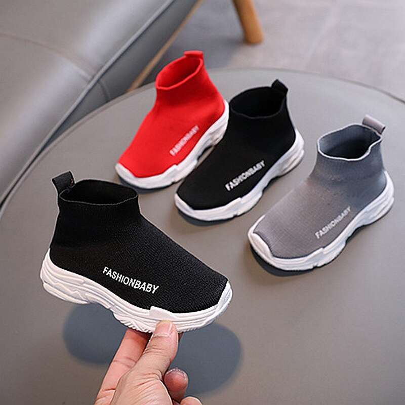 XUANMU Kids Sneakers Children Casual Shoes Slip-on Breathable Kids Socks Shoes Non-slip Snow Boots Boys Girls Sport Shoes F0090_voghion.com
