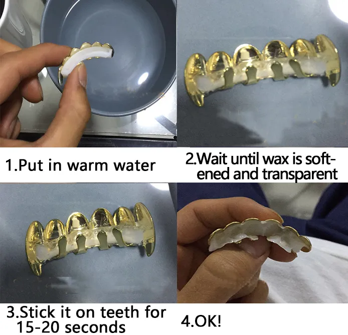 Goud Singl Tth Grillz Bracs Punk Hip Hop Crown Cross Gun Dntal Mond Vampir Fang Grills Tand Cap Cosplay Costum party_voghion.com