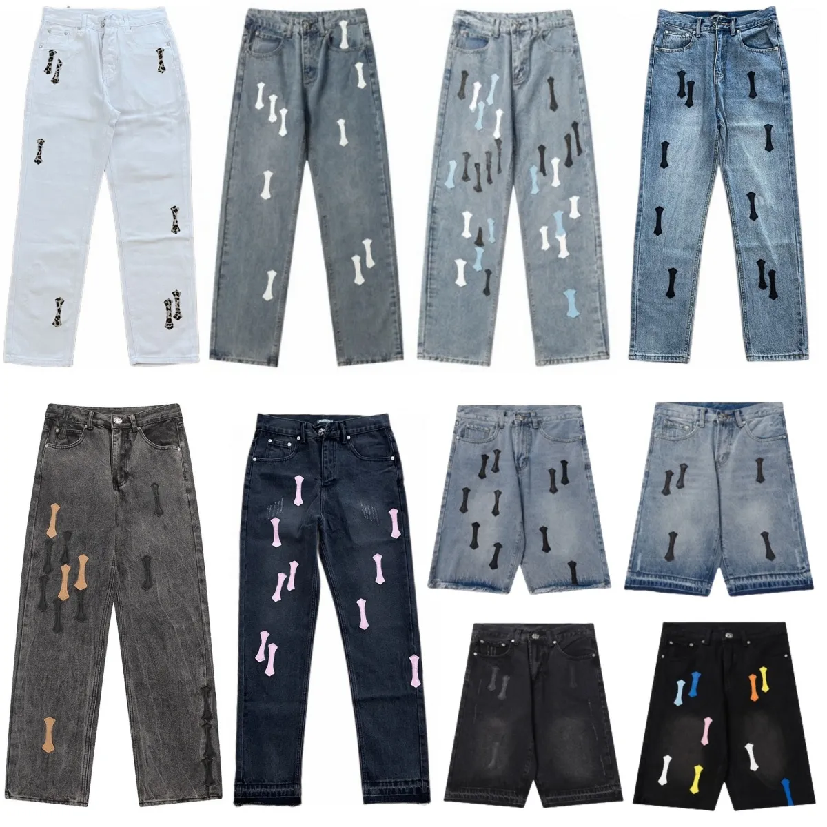 per pantaloni da uomo firmati, pantaloncini di jeans da donna, larghi, di alta qualità, skinny, con ricamo, in denim, aderenti, da donna_voghion.com