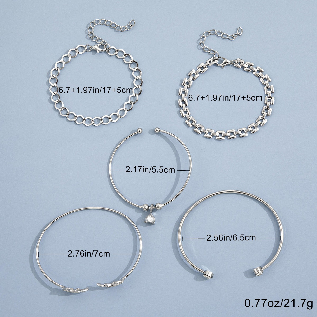 Punk with Diamond and Butterfly Layered Chain Jewelry Hip Hop Multi Layer OT Bracelet_voghion.com