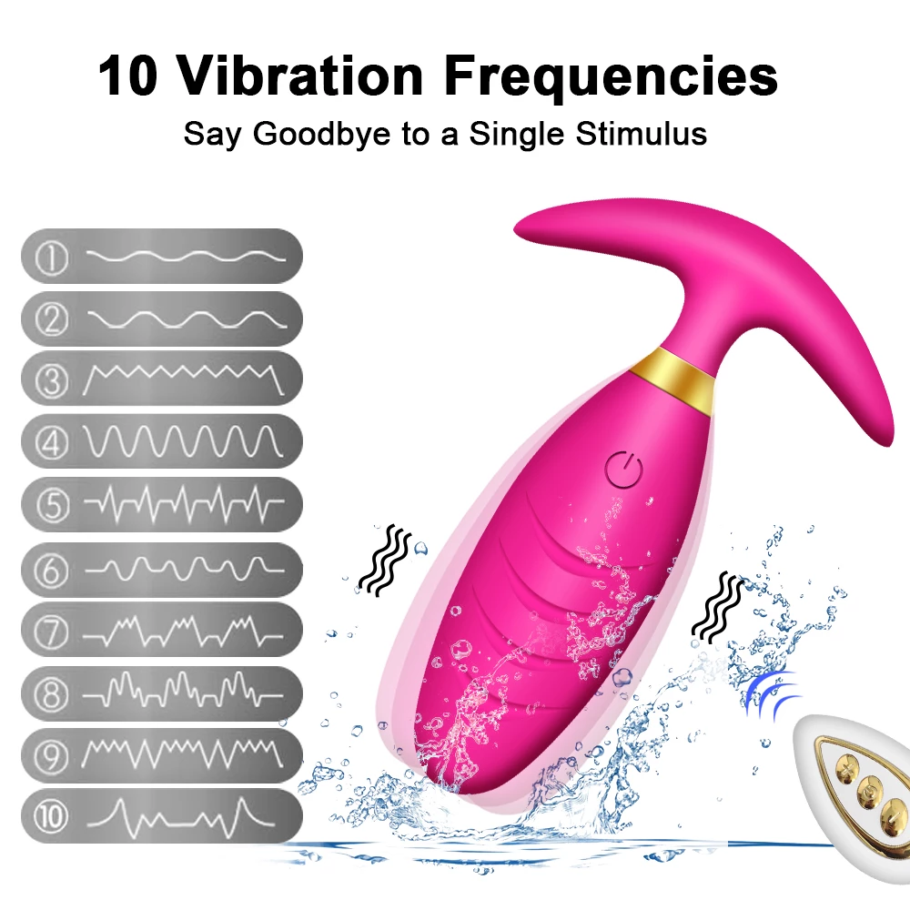XBONP Anal Plug Vibrator Sex Toys For Men Woman Anal Vibrator Wireless Remote Control Anal Butt Plug Adult Toys For Couples Red_voghion.com