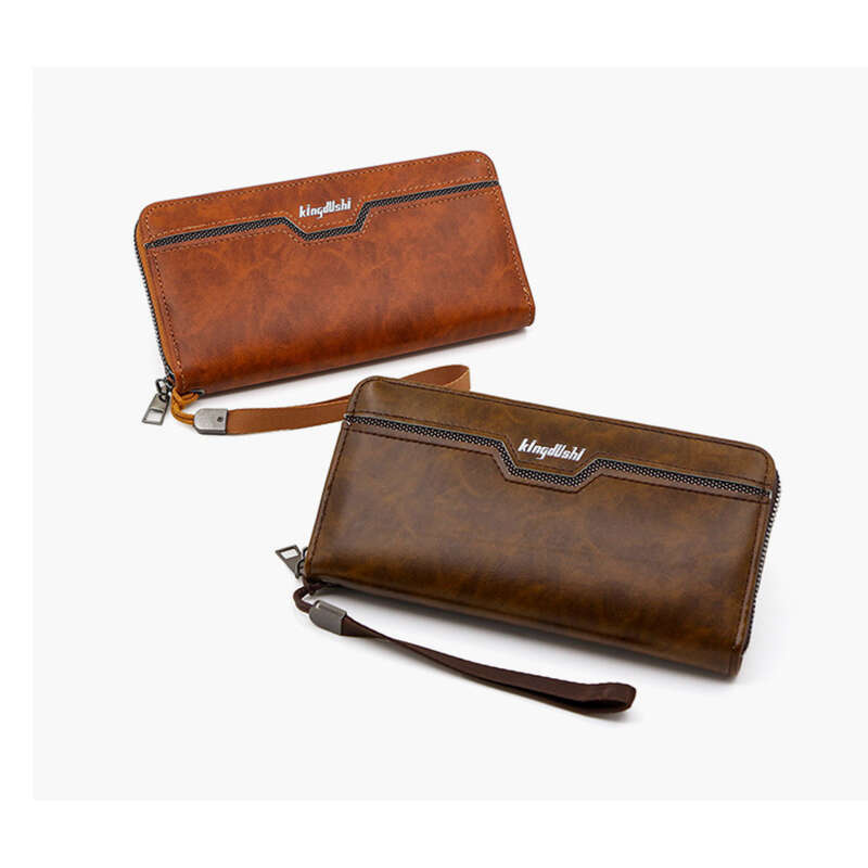 Herren Business Casual Reißverschluss Handtasche, Große Kapazität Multi Slot Handy Tasche_voghion.com