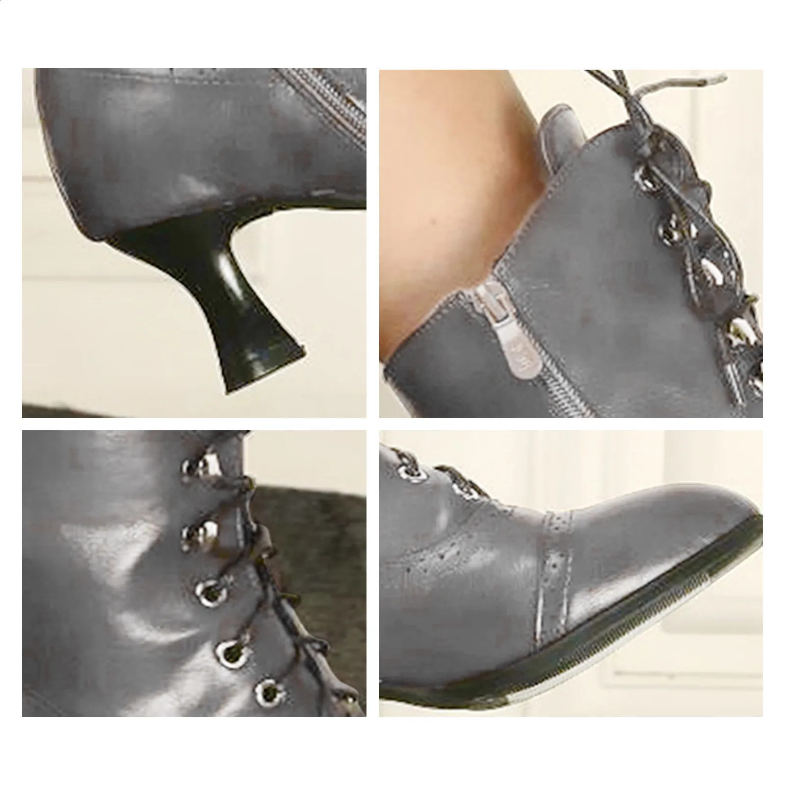 Primavera Inverno Donna Décolleté Qualità Lacci Europei Signore Pu Tacchi Alti Stivali Scarpe Donna Stivaletti 240830_voghion.com