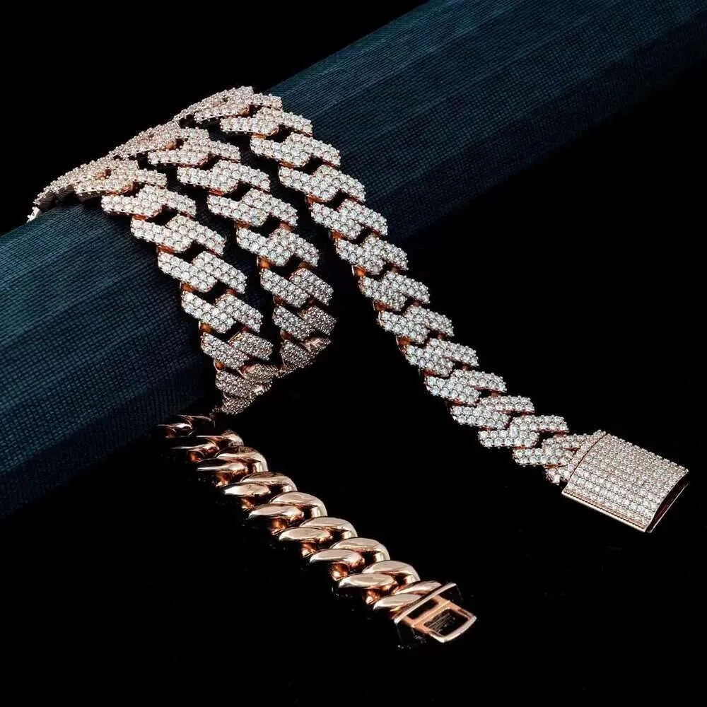Super September Custom Iced Out Hip Hop Sier Link Necklace Pass Diamond Tester Vvs Moissanite Cuban Chain Bracelet Men_voghion.com
