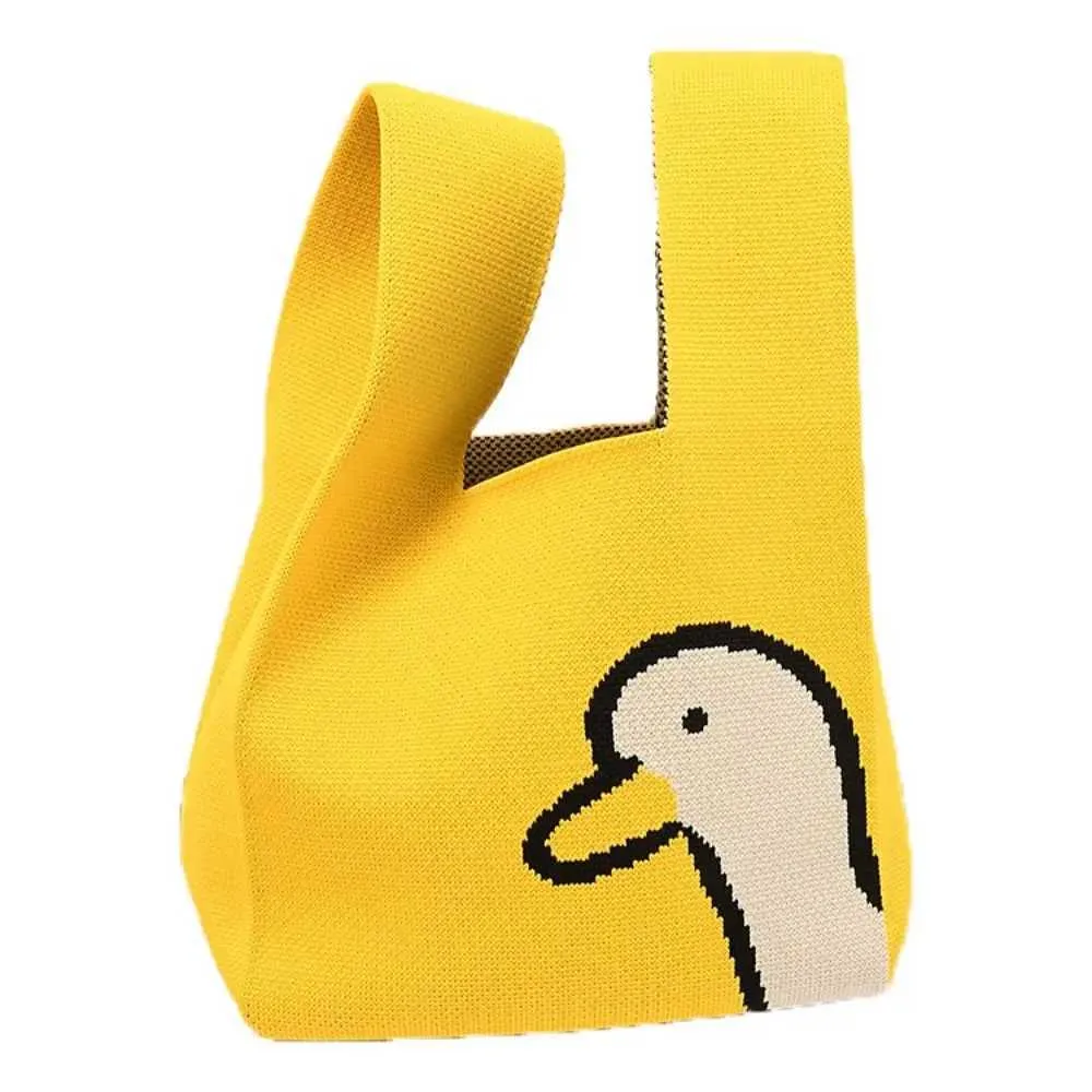 Ins Color Knitted Niche Design Handbag Mini Knot Handmade Shopping Bag Y241106_voghion.com
