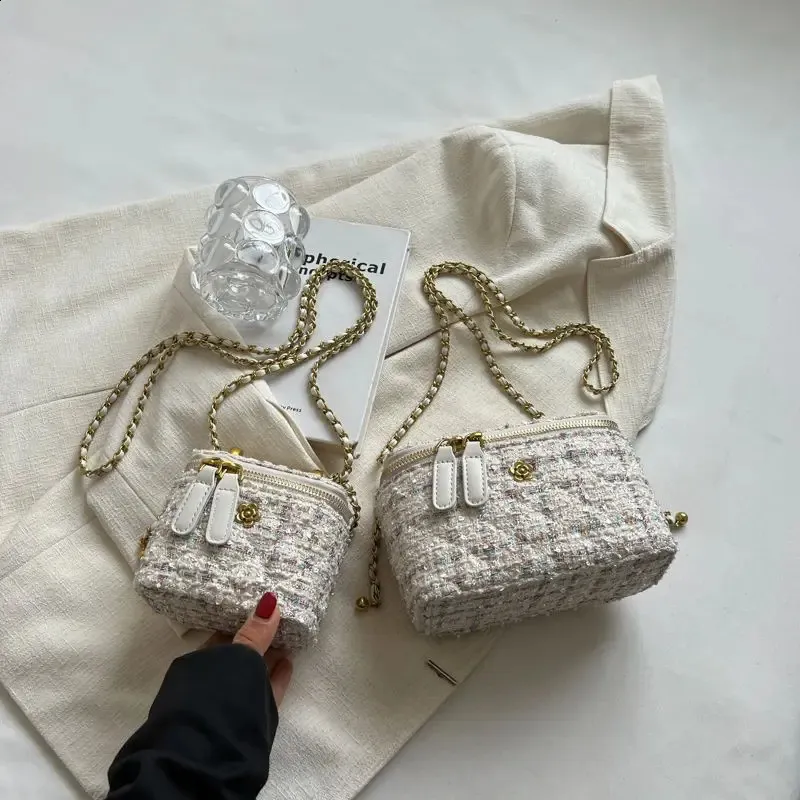 ELLOVADO Mini Dia Pattern Chain Shoulder Square Bag per donna Borse a tracolla alla moda Sac A Main Femme Viola 240725_voghion.com