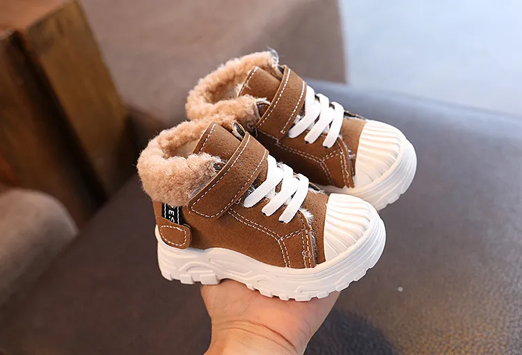 Kinder Warme Winter Neue Jungen Plus Verdicken Veet Schuhe Cutefeet Mädchen Wasserdichte Kurze Baby, Kleinkind Baumwolle Stiefel Größen_voghion.com