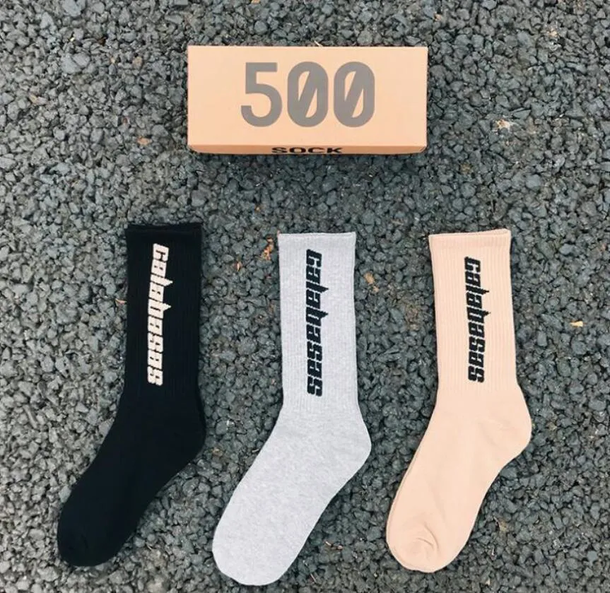 Calcetines Yeezy Personality para hombre y mujer, 3 pares por caja, de la colección Fashion Stock Crew, temporada 6, CALABASAS Soc Match 500 Tidal Youth_voghion.com