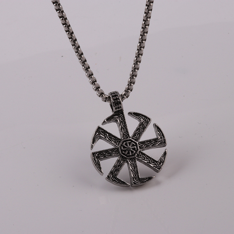 Hot selling hip-hop style Slavic talisman pendant hot sun necklace, men's and women's fashion decorative chain_voghion.com