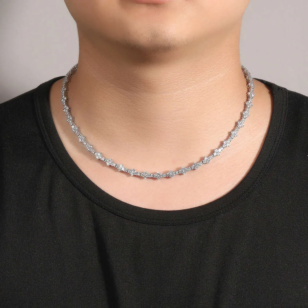 Collana Hip Hop da uomo con fibbia a molla personalizzata, con catena, gioiello GRA Moissanite, diamanti, oro e argento Sterling_voghion.com