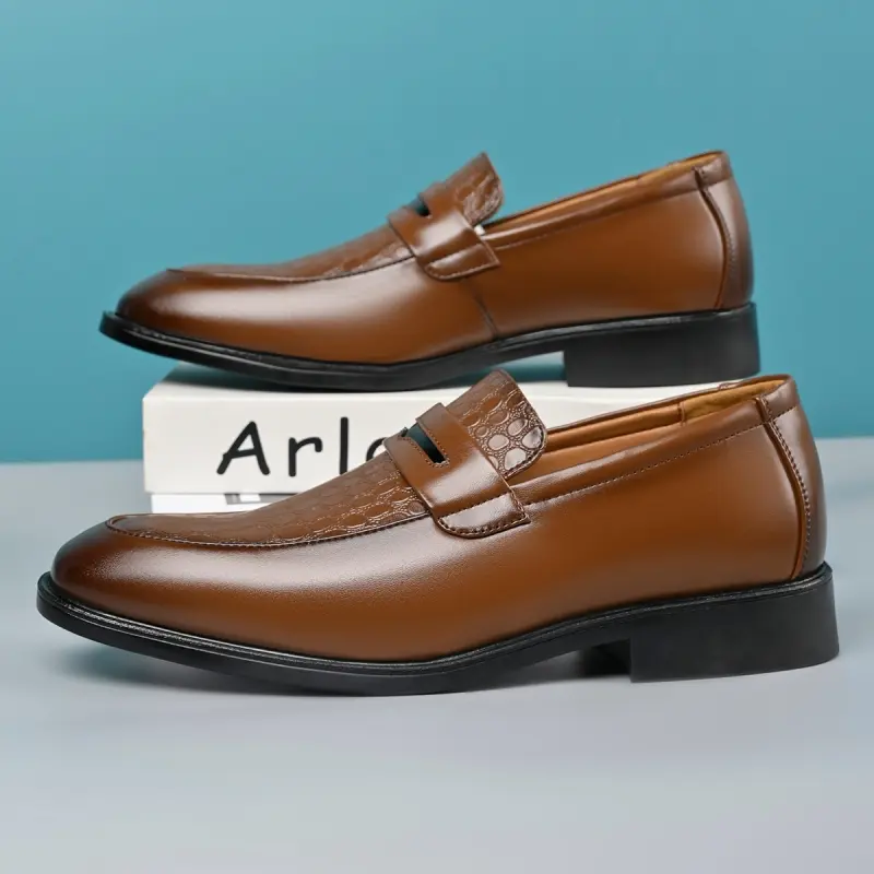 Formal Leather Shoes Pointed Chelsea Style For Men Elegant_voghion.com
