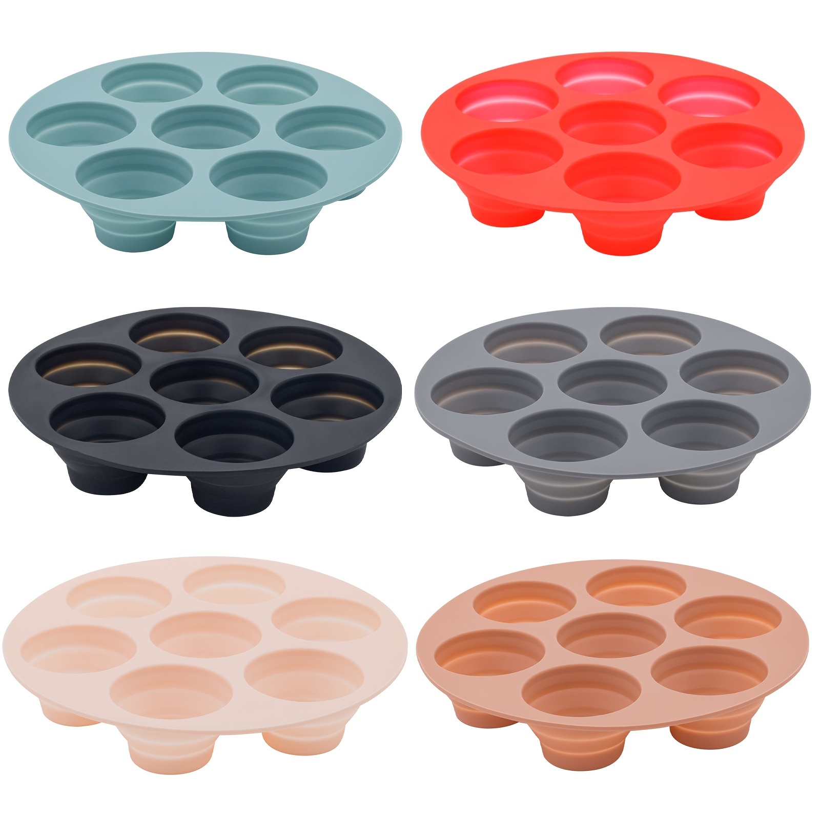 1pc, Collapsible Silicone Air Fryer Cake Pan and Muffin Mold-7 Inch, Easy to Clean, Perfect for Cupcakes, Egg Bites, Kitchen Gadget and Baking Tools