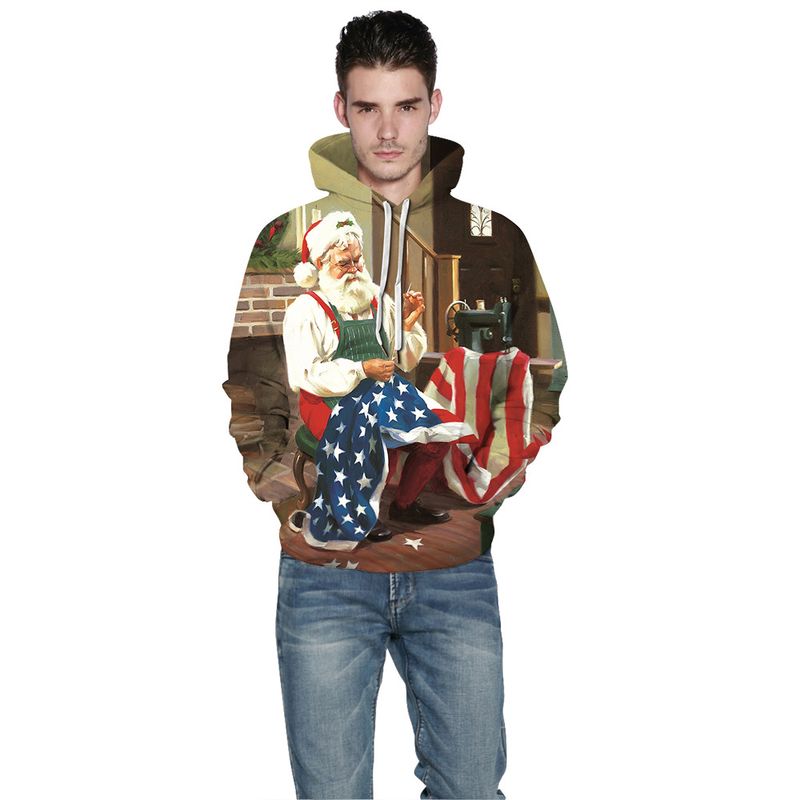 Women's Clothing Grinch digital printing couple wear trendy loose casual hooded sweatshirt_voghion.com