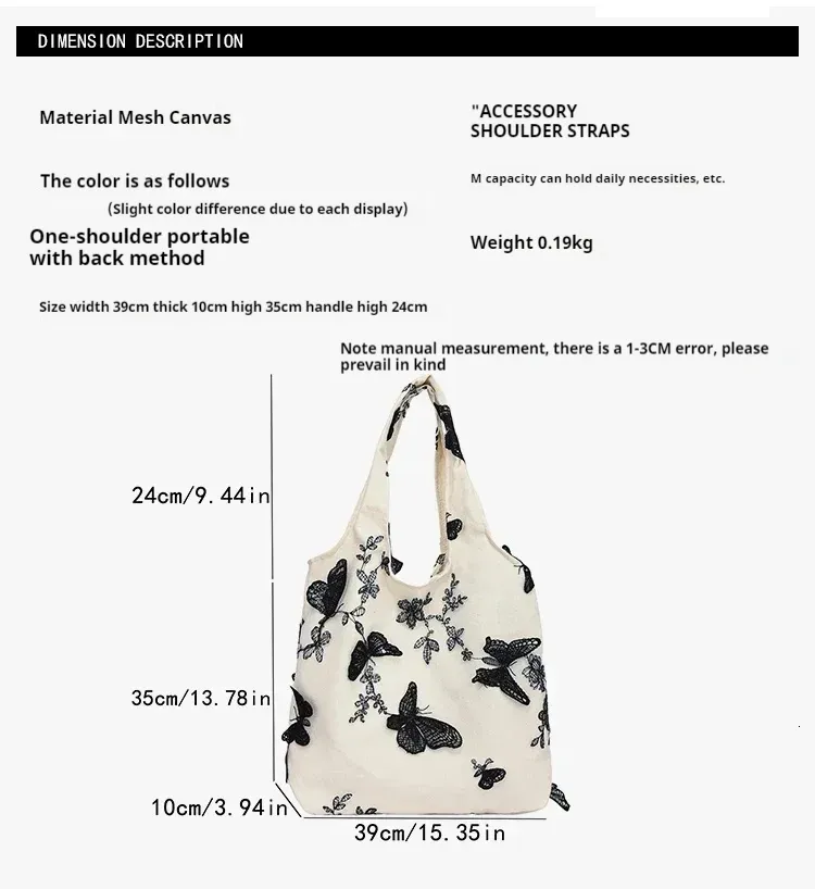 Summer Women's Shoulder Bag With Butterfly And Flower Canvas Design_voghion.com