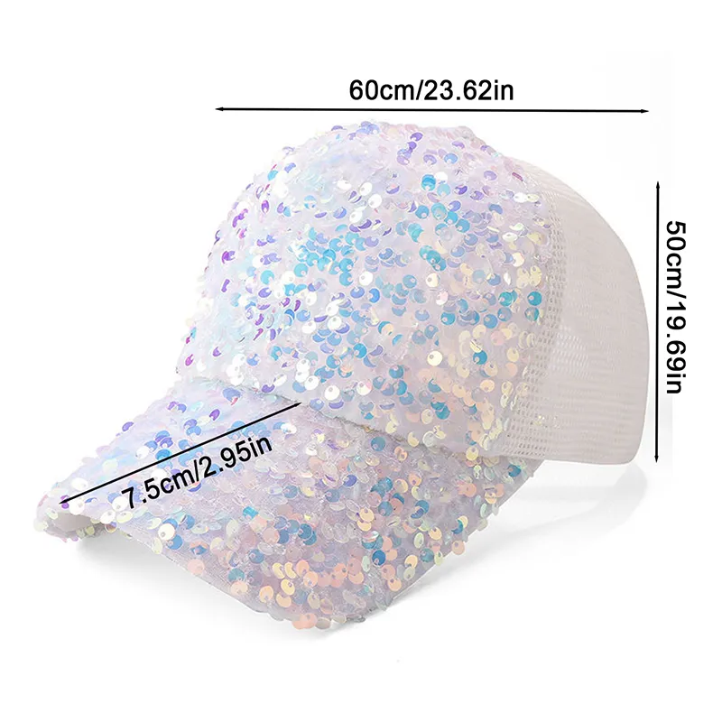 Ball Caps Adult Sequined Baseball Cap For Women And Men Kpop Shiny Peaked Summer Autumn Mesh Adjustable Outdoor Travel_voghion.com