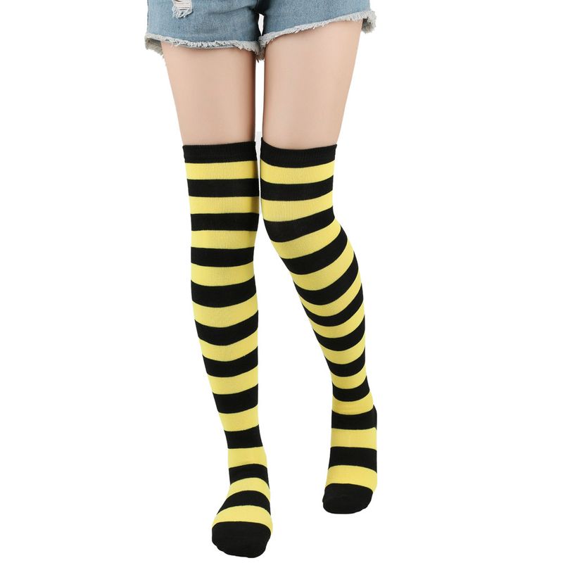 Christmas Knitted Striped Thigh Over Knee COS Anime Party Long Socks Women_voghion.com
