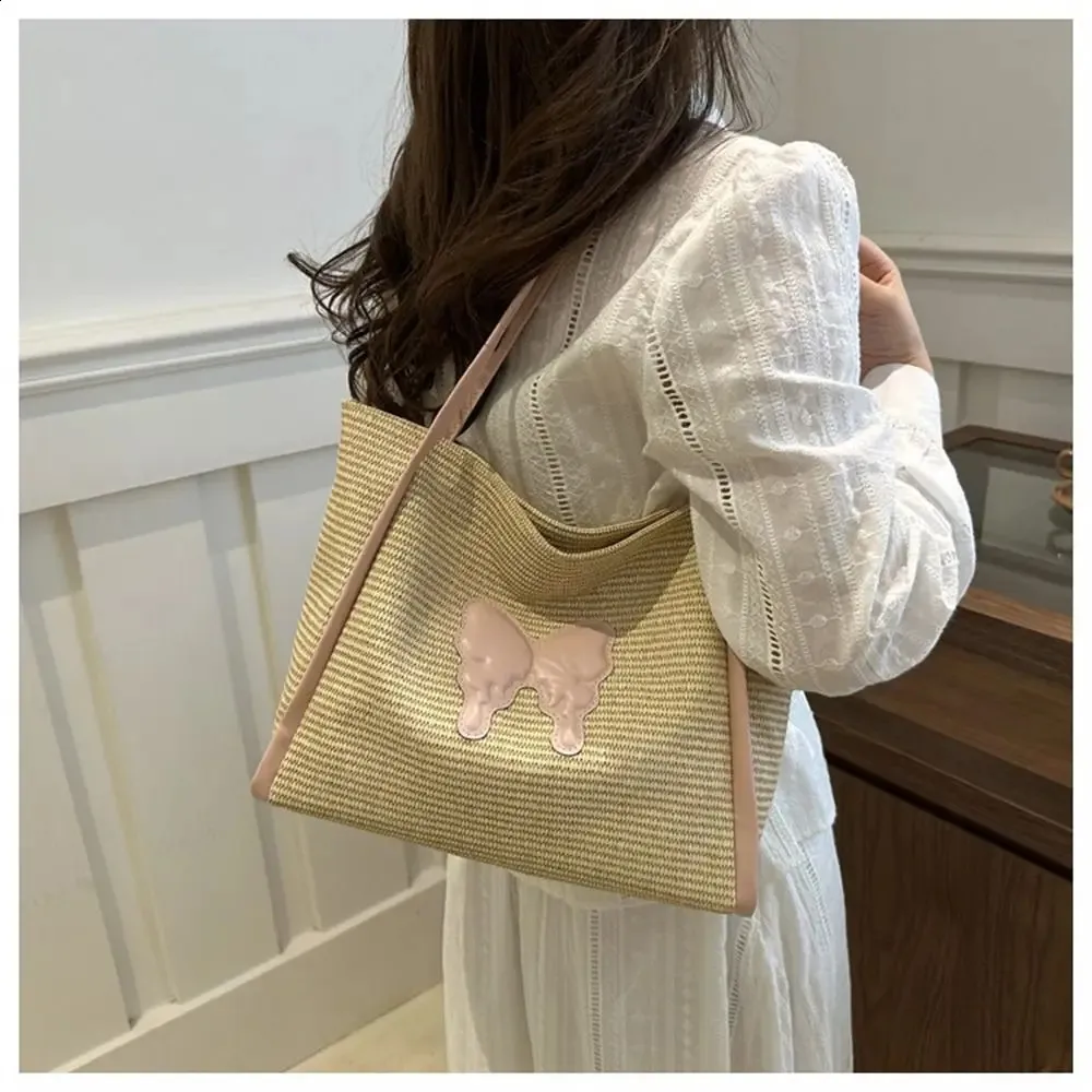 Gewebte Tragetasche Für Den Strand Handgefertigte Rattan Tasche_voghion.com