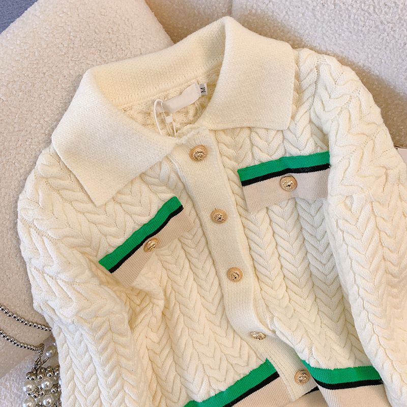 Women's Clothing Knitted new style women's autumn temperament casual fashion wide leg pants two piece suit lapel long_voghion.com