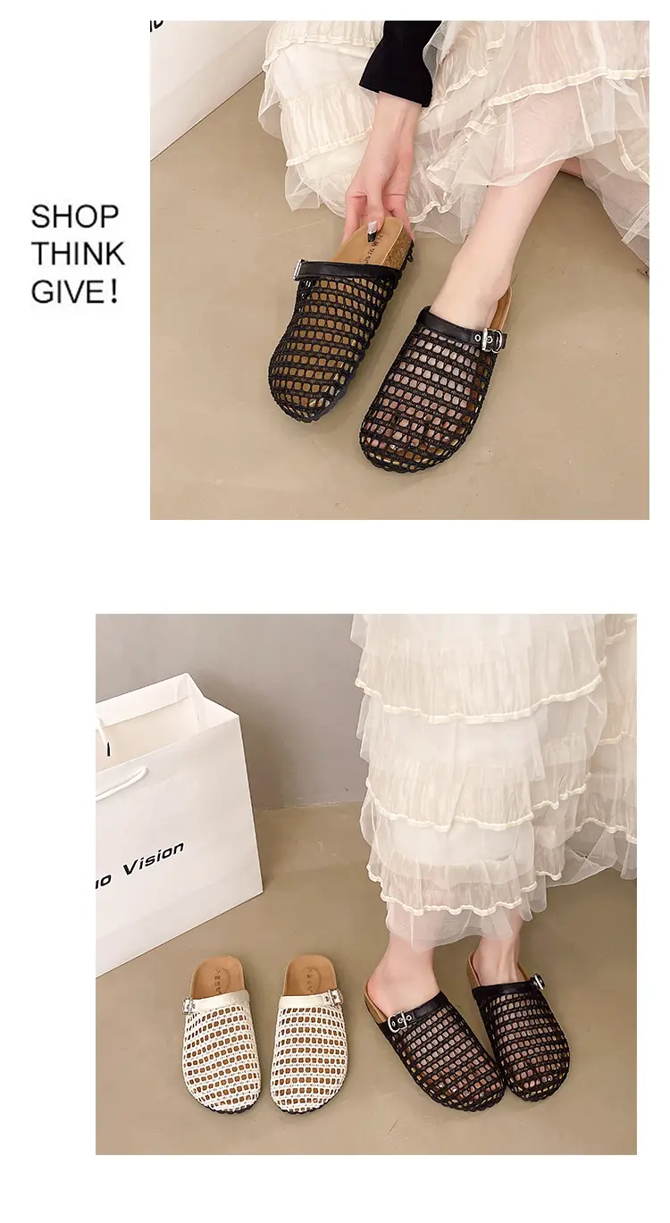 Women's Flat Sandals Casual Hollow Beach Slippers For Summer_voghion.com