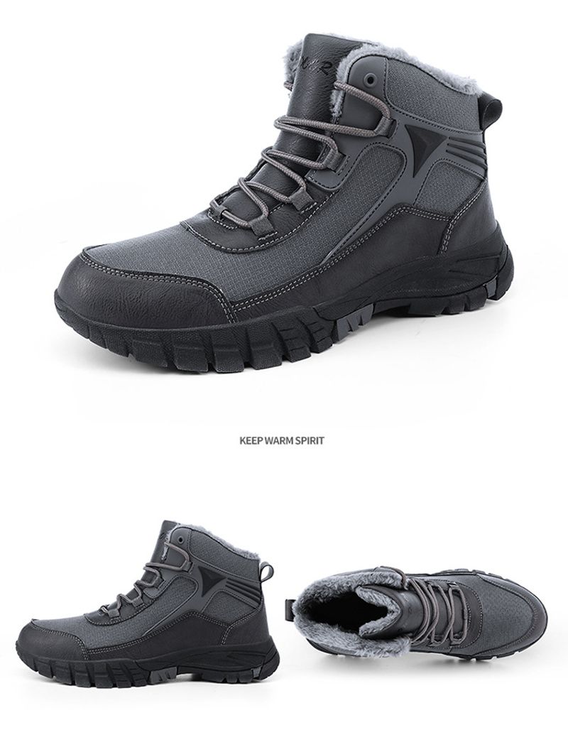 Grensoverschrijdende antislip wandelschoenen in grote maten, sneeuwfleece-verdikte sneaker, waterdicht, koudebestendig, warm, hoog model katoen_voghion.com