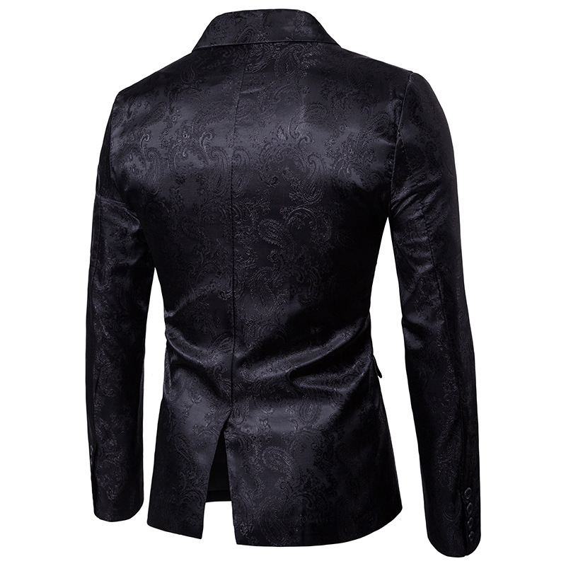 1 Plus Size Suit Court Style Hidden Pattern Design Fashion Single Button Slim Fit Men's Blazer_voghion.com