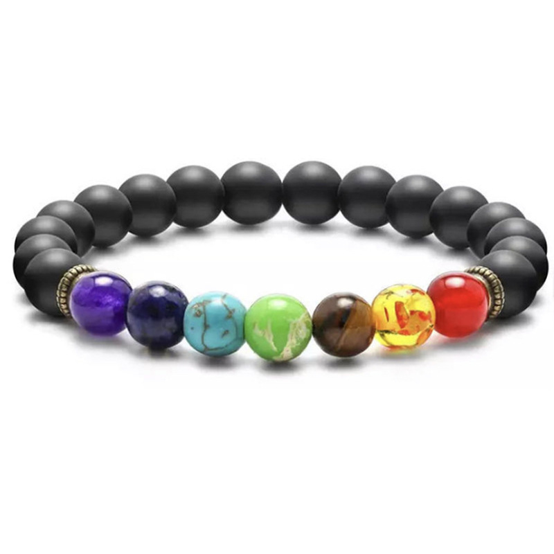 Bracciale in pietra vulcanica colorata e occhio di tigre_voghion.com