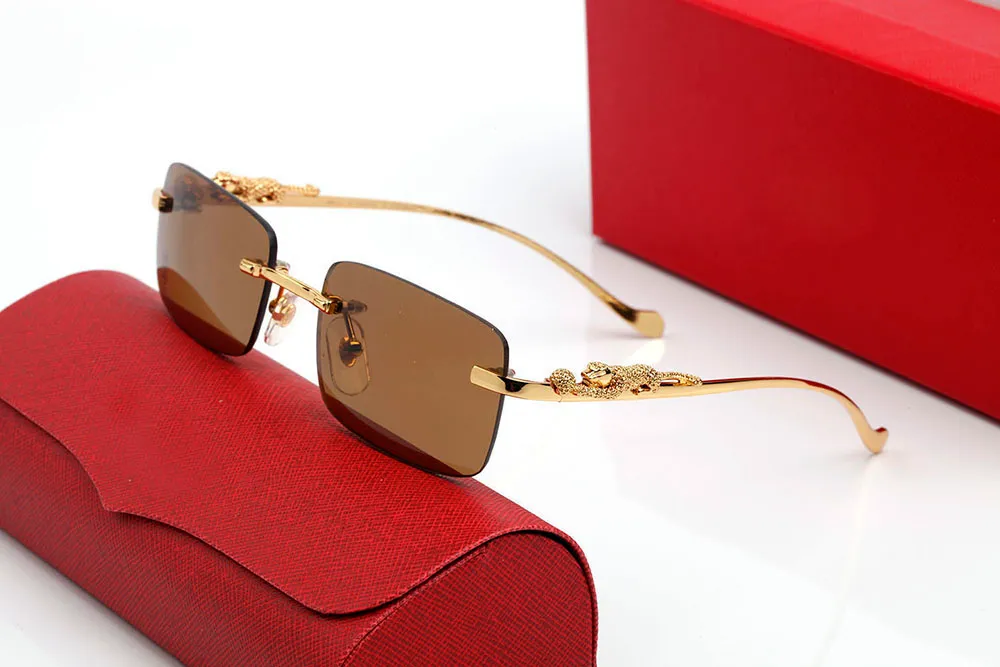 Lunettes de vue mode léopard en corne de buffle dorées personnalisées, monture complète, verres semi-transparents, sans cadre_voghion.com