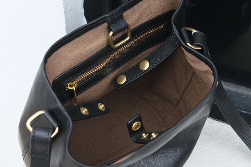 Italienische erste Schicht Rindsleder Tote Bucket Bag Schulter Unterarm Damentasche schlichter Stil High-End vielseitige_voghion.com