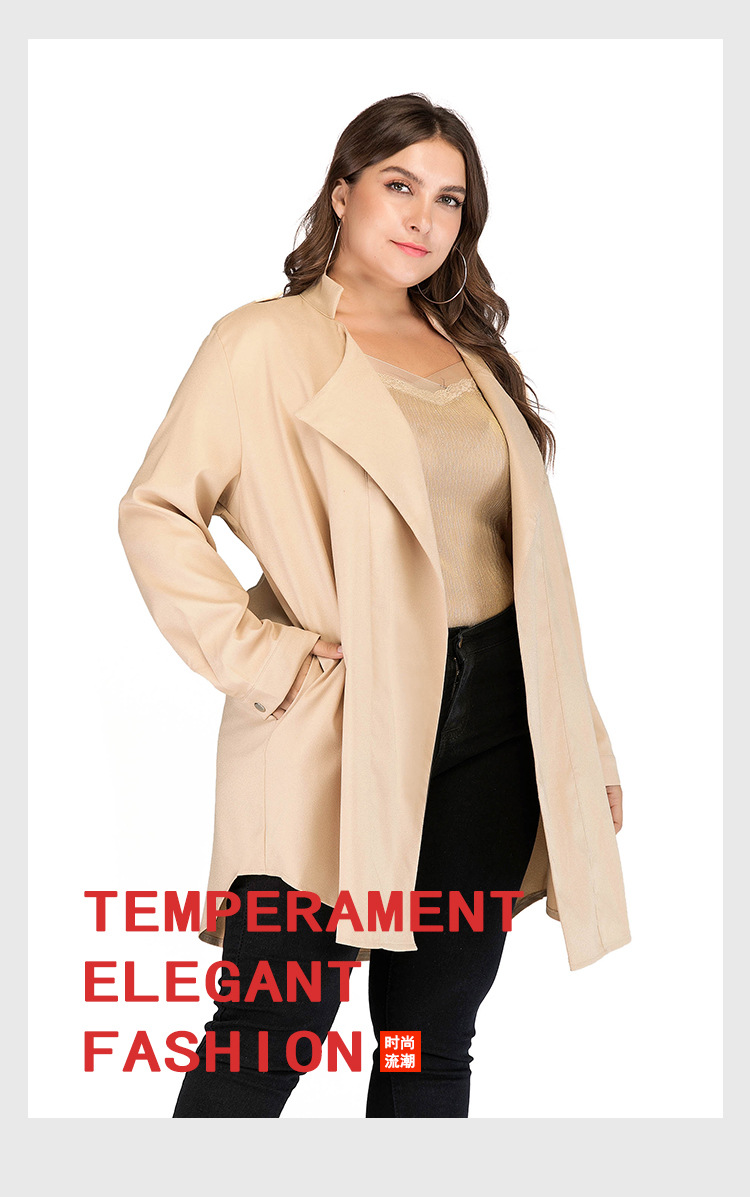 2023 frühling und Herbst Plus Größe frauen Polo Kragen Strickjacke Dünne Temperament Lange Hülse frauen Windjacke Mantel_voghion.com