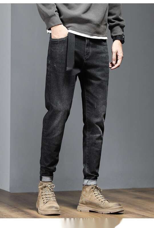 Herren Jeans Gerade Locker Winter Warm Gefüttert Slim Fit Hose_voghion.com