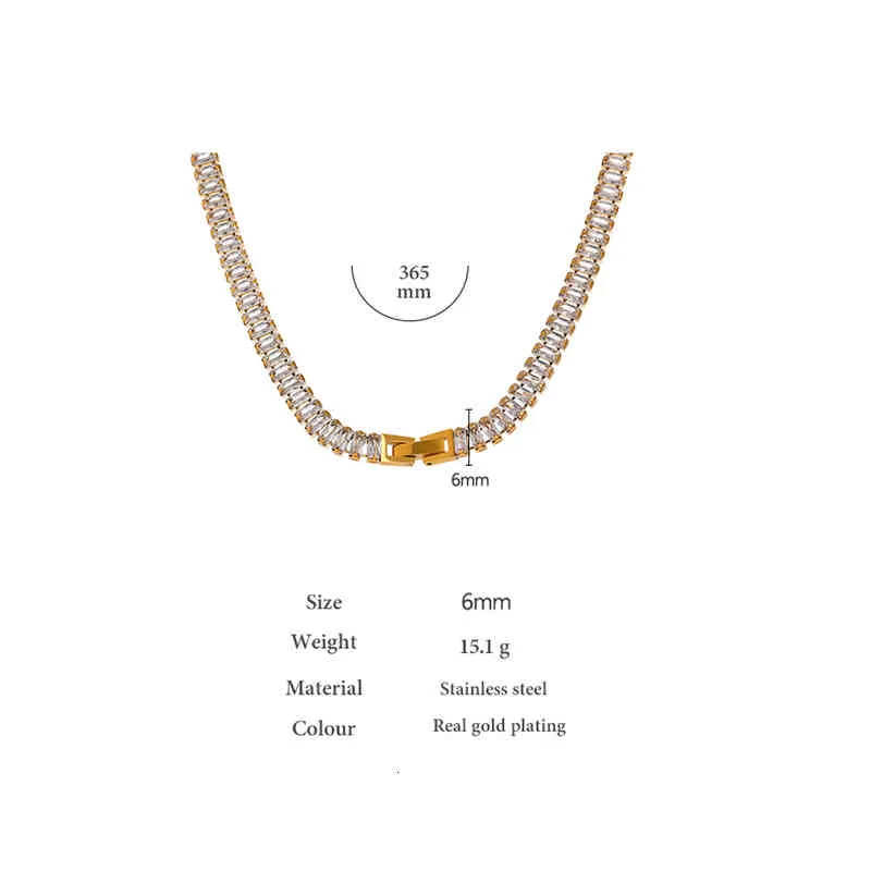 Collana in acciaio inossidabile 316l Yhpup con zirconi cubici lucidi, regalo di nozze per donna 2022_voghion.com