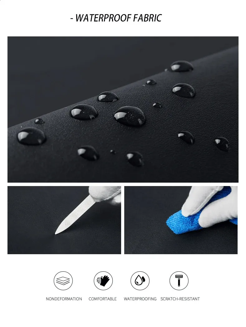 Schwarzer Leder für Herren Business Travel Wasserdichter Daypack PU 16 Zoll Laptop-Rucksack 240829_voghion.com