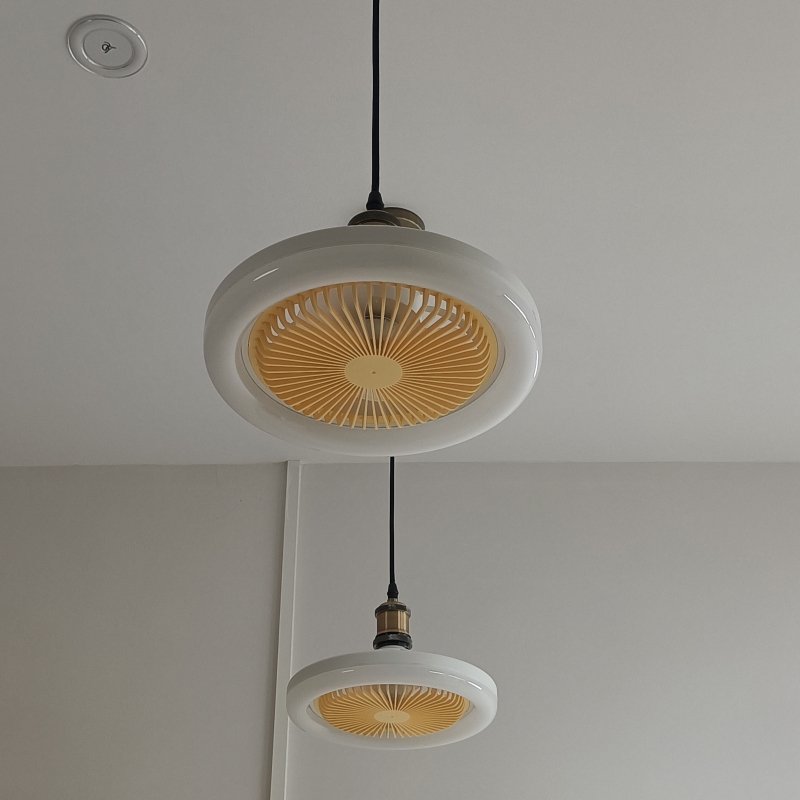 Mennyezeti ventilátorok LED lámpával, 3 lapát nélküli modern intelligens E27 lámpafejű ventilátorlámpa süllyesztett szereléshez hálószobába, irodába, AC 85V-265V_voghion.com