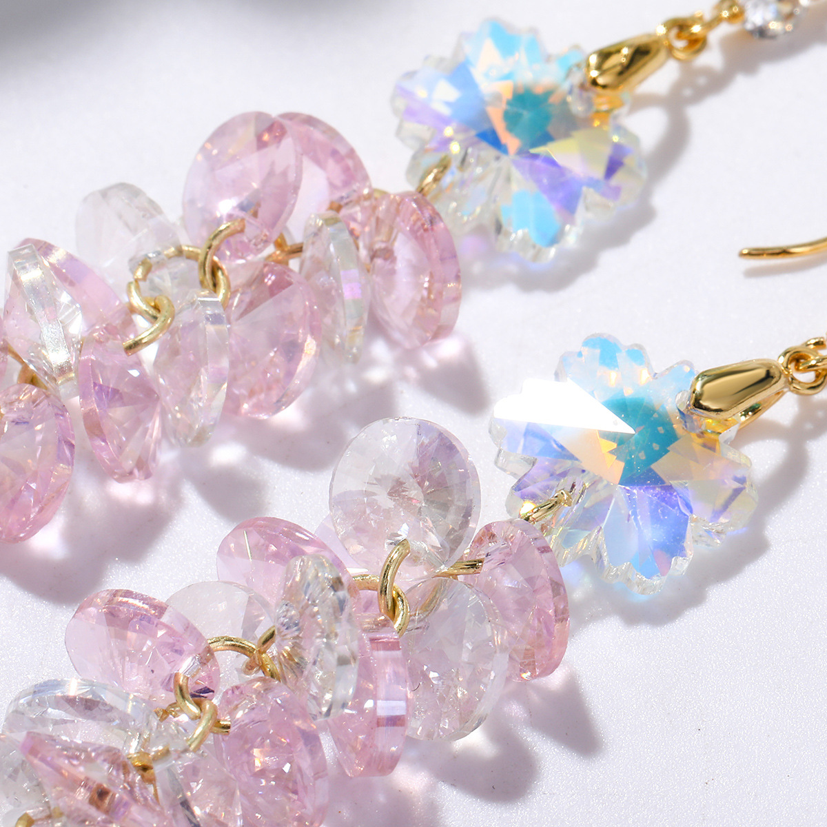 Long Crystal Drop Earrings Colorful Statement Jewellery For Women_voghion.com