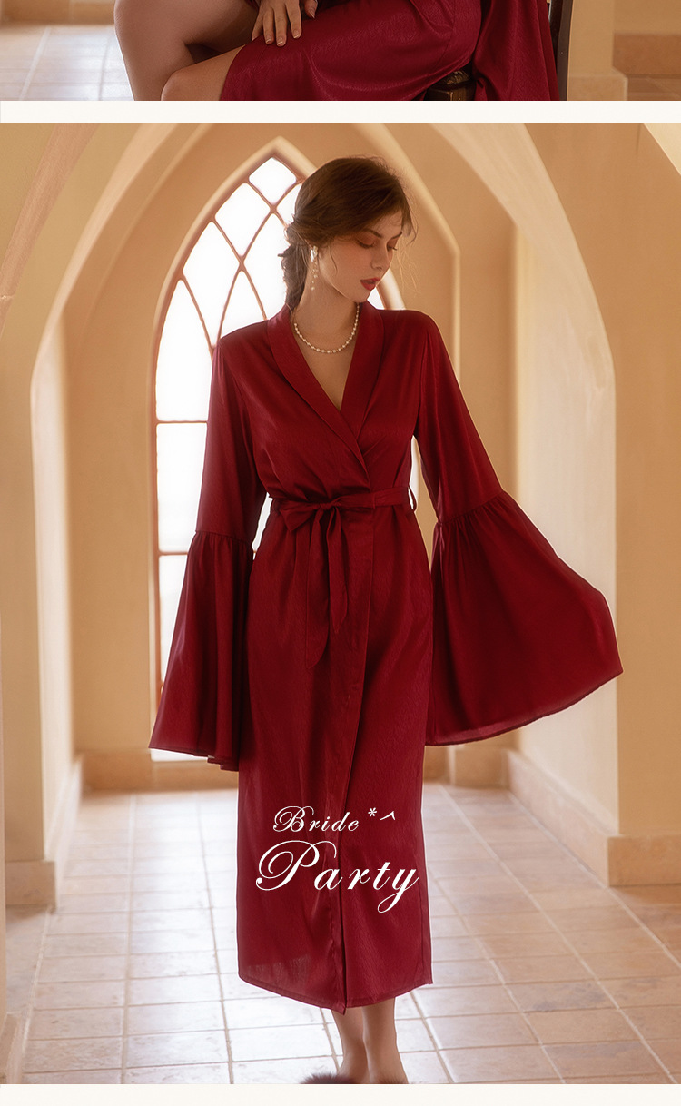 Dameskleding bruid bruid ochtendjurk dames veren nachtjapon bruiloft make-up bruidsmeisjes bruiloft kimono satijnen lange badjas_voghion.com