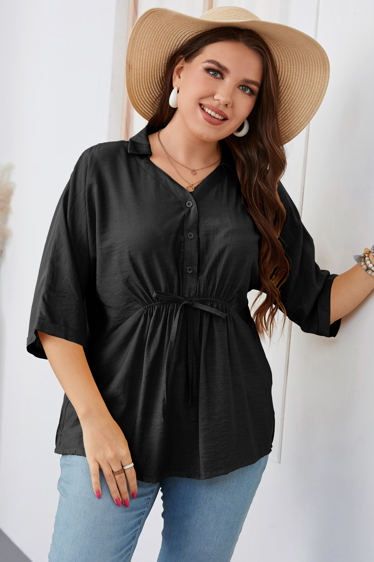 Women's Loose Large Size Short Sleeve Shirt Fat Girl Large Size Women's Clothing_voghion.com
